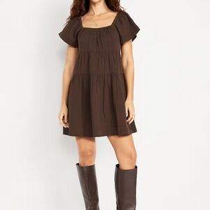Brown Tiered Dress